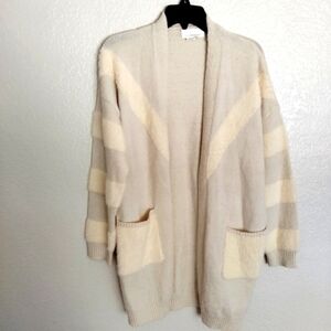 By Anthropologie open front long front pockets cardigan sz M